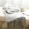 Custom Nordic Style 100% Cotton Intarsia Knit Herringbone Throw Blanket