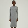 Custom Made Women's Half Turtleneck Woollen Midi Knitted Sweater Dress
