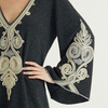 Autumn Winter Luxury Royal Court V Neck Embroidery Pure Retro Style Knitted Women Cashmere Dress