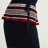 Autumn Winter Pure Cashmere Round Neck Bell Cuff Cardigan Skirt Knitting Needles Women Knit Set
