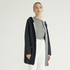 Dark Grey Merino Wool Cashmere Double Faced Hand Women Knitted Woolen Coats