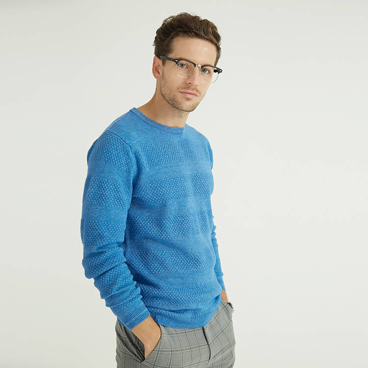 Customized Pattern Design Knit Cashmere Sweater For Men