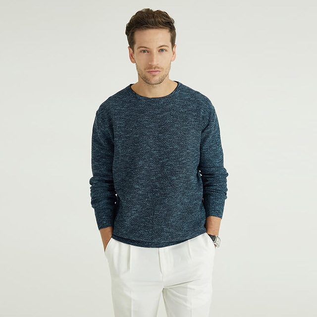 Support Customized Fashion Knitted Cable Men Knitted Sweater