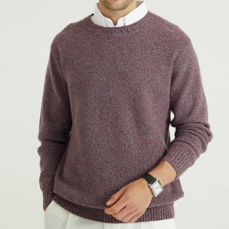 Basic Round Neck Business Simplicity Wool Pullover Plus Size Men'S Sweaters