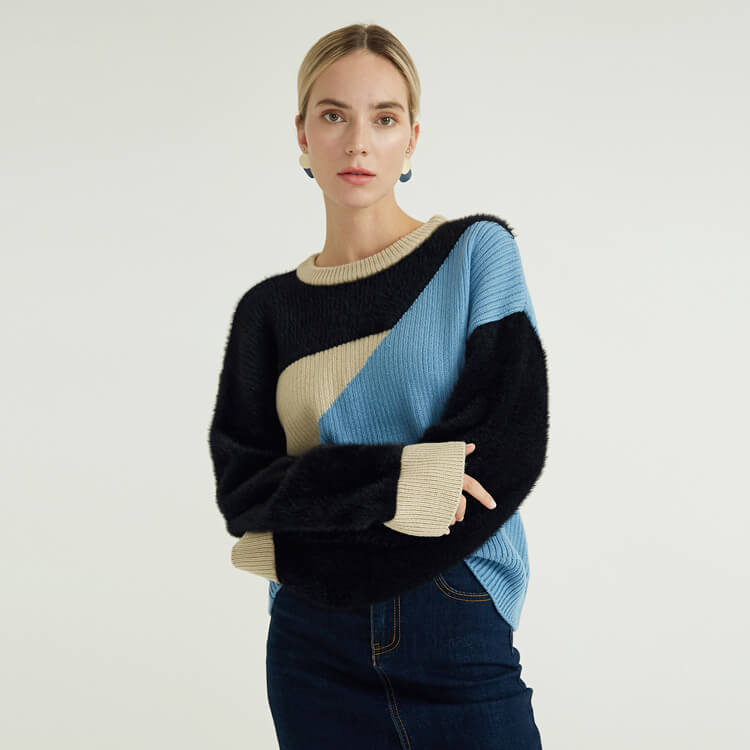 Round Neck Crew Neck Long Sleeve Heavy Pure Cashmere Jumper Knit Sweaters Ladies' Knitted Pullover