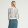 Back Button Decorative Yarn Stitching Women's Pullover Women Wool Sweater