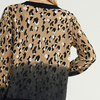Leopard Printing Crew Neck Pure Casual Women Knit Cashmere Knitted Pullover Sweaters