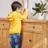 Yellow Hooded Pullover Squirrel Embellished Boy's Sweatshirt
