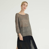 Spring And Summer Tulle Back Lace Design Knitted Sweater Pullover For Women