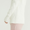 Factory White Long Sleeve High Collar Rib Chunky Woman's Sweaters For Women