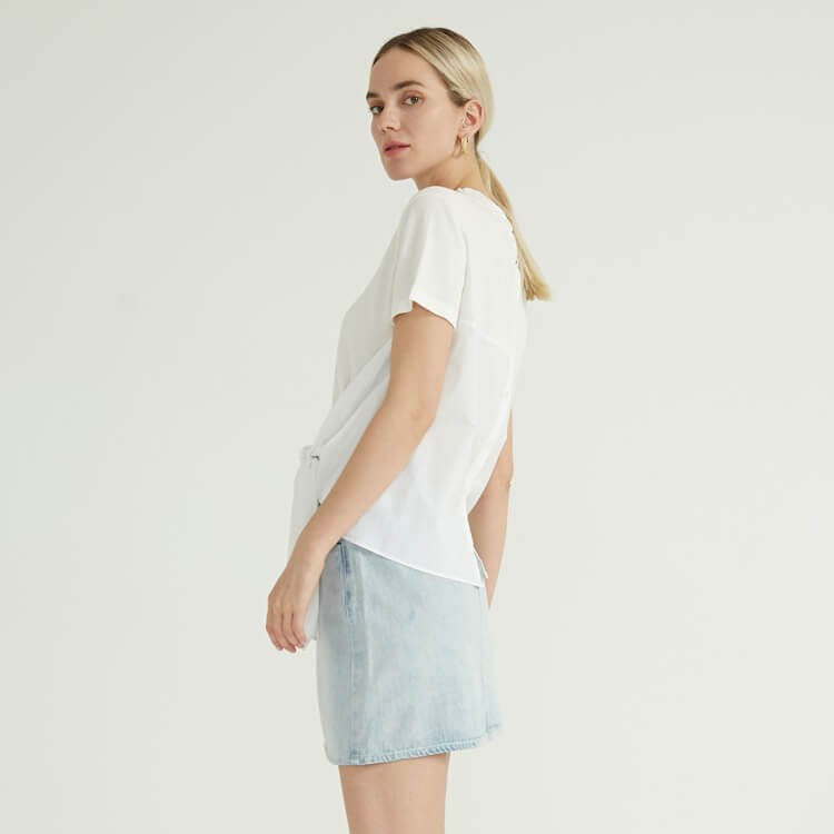 Minimal And Stylish Hem With Lace Up Design Wool Korean Sweaters For Women