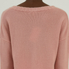 Custom Winter 100% Cotton V-neck Dropped Shoulder Sleeve Knit Pullover Sweater