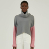Knitwear Manufacturer Custom 100% Cashmere Colorblock Turtleneck Knit Sweater