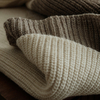 Custom Wool Blend Thick Grey White Beads Cable Knitted Throw Blanket