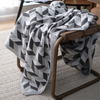 Personalized Modern Geometric Chunky Intarsia Knit Throw Blankets