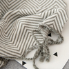 Custom Nordic Style 100% Cotton Intarsia Knit Herringbone Throw Blanket