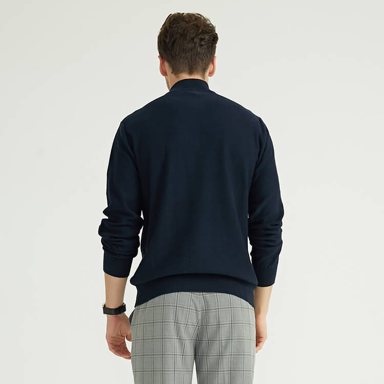Zipper Design Long Sleeve Classic Style Knit Cashmere Men'S Sweaters