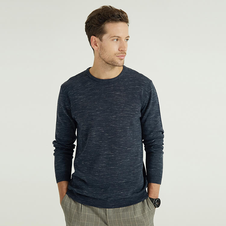 Knitted Fashion Clothes Plus Size Men's Sweaters Winter Crew Neck Knit Custom Pullover 