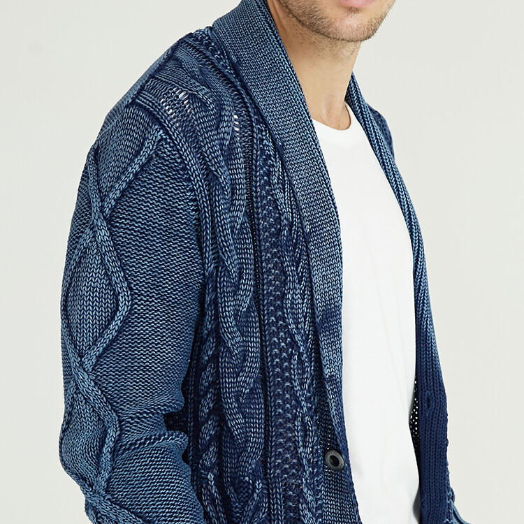Classic Vintage Style Design With Twisted Cardigan Sweater For Men