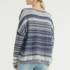 Striped Print Stitching Simple And Comfortable Knitted Pullover Women