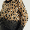 Leopard Printing Crew Neck Pure Casual Women Knit Cashmere Knitted Pullover Sweaters