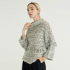 Half Turtleneck Fringed Minimalist Design Knitted Pullover Woman's Sweater