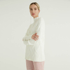 Factory White Long Sleeve High Collar Rib Chunky Woman's Sweaters For Women