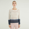 Blue And White Tie-dye Hollow Spring And Summer Design Women Cropped Sweater