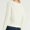Solid Crew Neck Fashion Loose Casual Pullovers Mohair Crochet Sweater Women