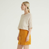 Simple knit camel temperament half sleeve oversized sweet women