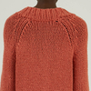 Custom Winter Wool Blend Red Womens Heavy Gauge Chunky Cable Knit Sweater