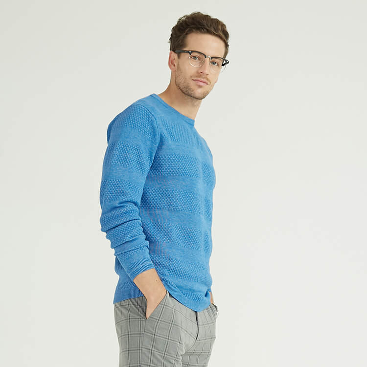 Customized Pattern Design Knit Cashmere Sweater For Men