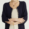 Knitwear Manufacturers Navy Cotton Tassel Long Cotton Sweater Custom Knit Knitted Cardigan 