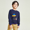 Crew Neck Long Sleeves Striped Patchwork Hem Design Pattern Add Boys Sweatshirt