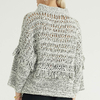 Half Turtleneck Fringed Minimalist Design Knitted Pullover Woman's Sweater