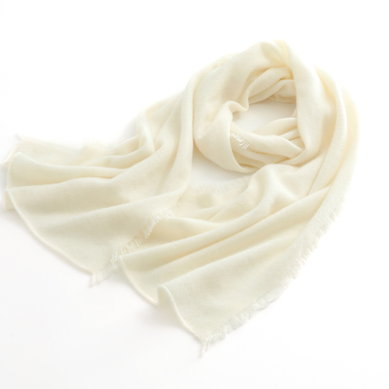 Classic Fashion Solid Color Simple Tassel Edge Design Scarf