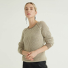 Round Neck Long Sleeve Jacquard Simple Cotton Export Women Oversized Swater