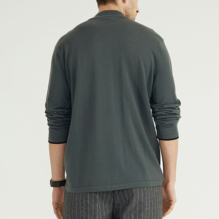 Men's 1/4 Zip Knitted Flat Needle Design Classic Pullover Sweater