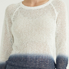Gradient Design Round Neck Long Sleeve Cropped Women's Sweaters