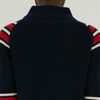 Custom Quarter Zip Wool Cashmere Blend Sleeve Color Block Knitting Sweater