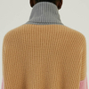 Knitwear Manufacturer Custom 100% Cashmere Colorblock Turtleneck Knit Sweater