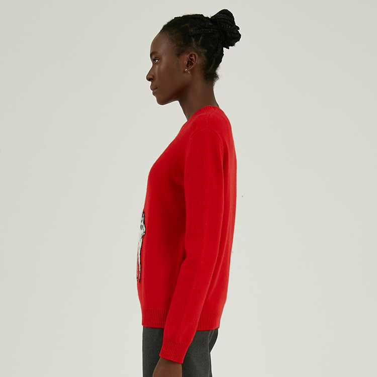 Personalized Wool blend Jacquard Knit Jumper For Women