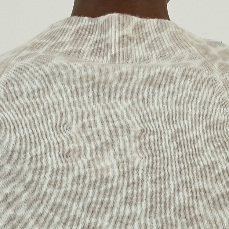Custom Made 100% Cashmere Leopard Printed Knit Sweater