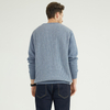 Custom Mens Cashmere Wool Blend Plaied Knitted Crewneck Pullover Sweater