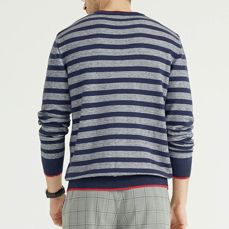 Personalized Mens Round Neck 100% Acrylic Stripping Pullvoer Jumpers