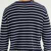 Custom Men's 100% Cotton Vintage Navy White Striped Crew Neck Sweater