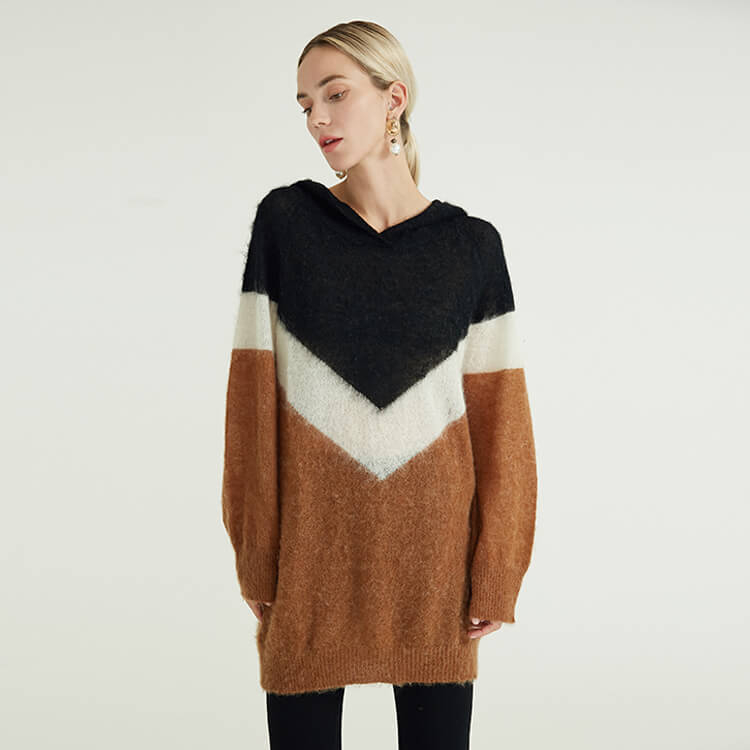 Exclusive Design Simple And Comfortable New Style Long Sleeve Casual Winter Hoodie Custom Mohair Sweater
