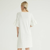 White Knitted Embroidery Simple Womens Plus Size Dresses