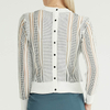 Back Button Decorative Yarn Stitching Women's Pullover Women Wool Sweater