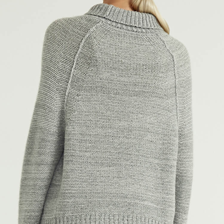 Simple fashion turtleneck knitted grey 2022 women wool sweaters